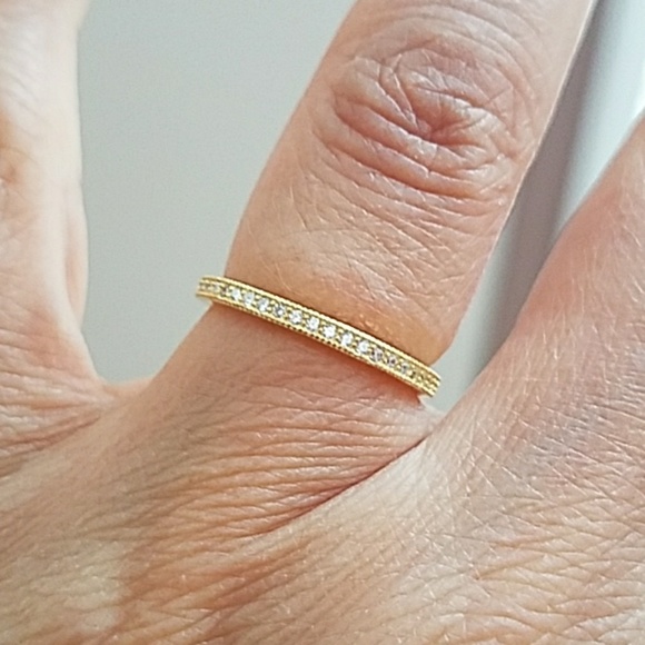 Jewelry - Gold plated Eternity Wedding Band size 4 5 9